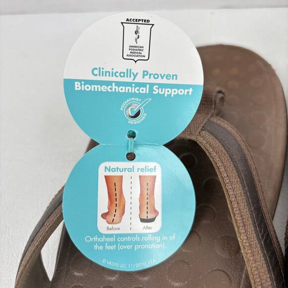 Orthaheel Flip Flop Sandals Womens Size 9 Brown Thong Orthotic Support - Picture 4 of 11